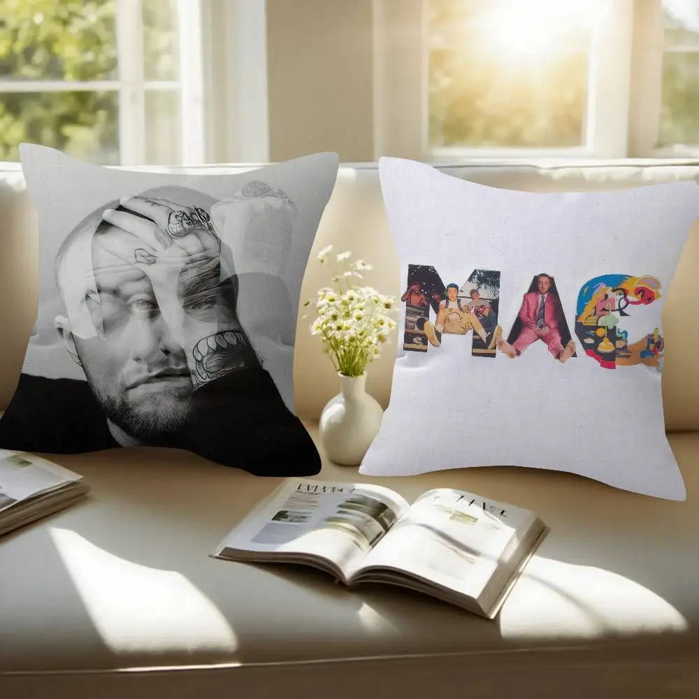 Singer Hot M-Mac Miller Double-sided Printed pillow cover Short plush Suitable living rooms bedrooms sofas throw cushion cover