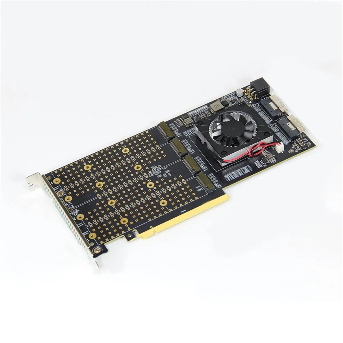 

Карта расширения PCIe 3.0 для M.2 NVMe, 2 порта, SlimSAS, PLX8749, без привязки к материнской плате, для 4 дисков M.2 NVMe