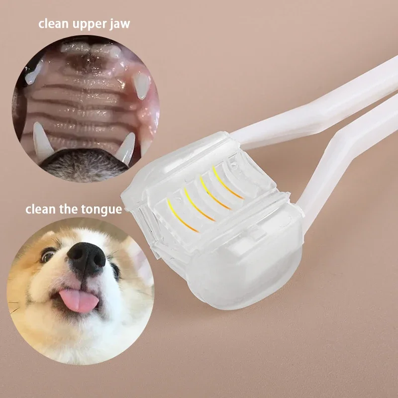 3 Sided Soft Dog Teeth Brush Head Dog Toothbrush Oral Health Teddy Portable Mini Soft Brush Teeth Cleaning Tools Dog Accessories