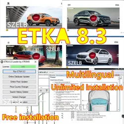 ETKA 8.3 set of vehicle electronic parts catalog, suitable for v/w au/di se/atsko/da ETKA multilingual free installation