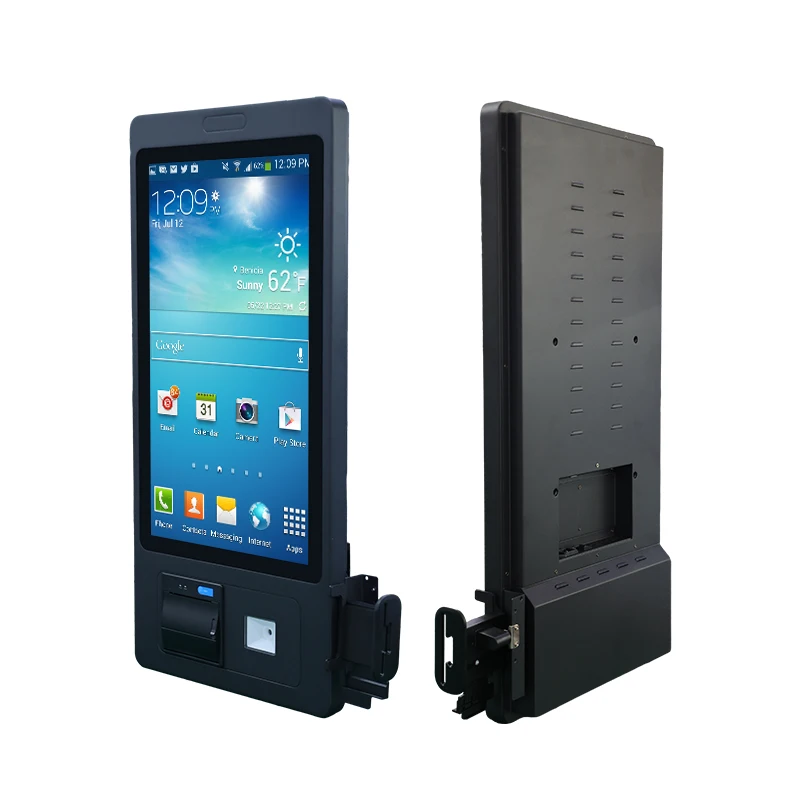 

IRXSEE 21 24 27 32 Inch Black Wall Mount Capacitive Self Service Payment Kiosk With Thermal Printer Barcade Reader POS Place