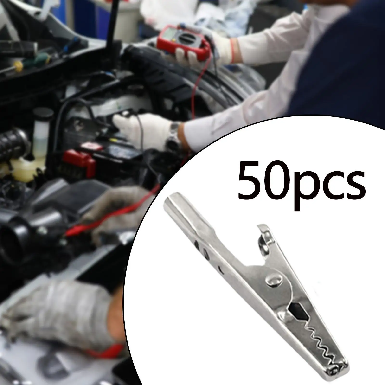 

50 Pieces Alligator Clips Kit Sturdy Versatile Crocodile Clamps for Home Electronics Projects Technical Sector Hobby Laboratory