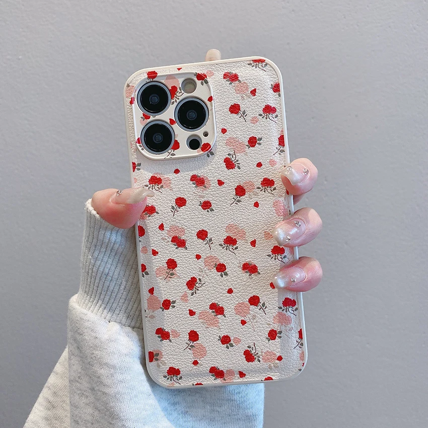 아이폰 17 16 15 14 13 프로 12 11 맥스 플러스 16프로용 꽃무늬 손목밴드 폰케이스, 컬러풀한 꽃무늬 폰케이스, 창의적인 15프로 커버