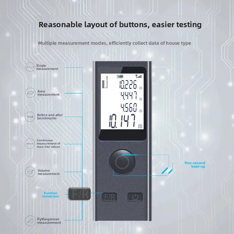 40 متر بزاوية إلكترونية، غرفة قياس محدد المدى الصغير المحمول الصغير، مسطرة إلكترونية KLM40-P