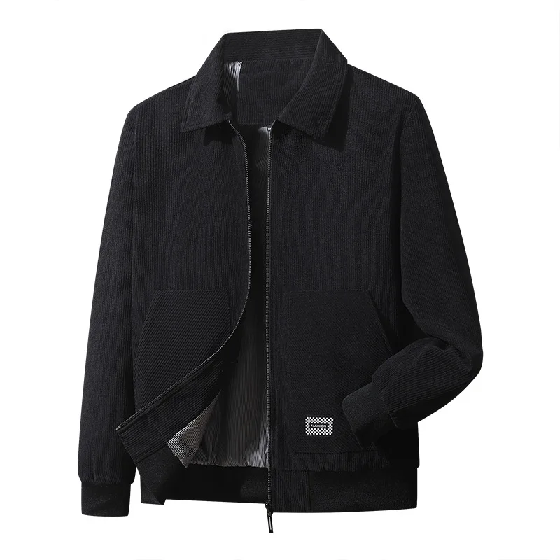 Spring And Autumn New Corduroy Jacket Men's Casual Loose Lapel Simple Versatile Fashion Clip