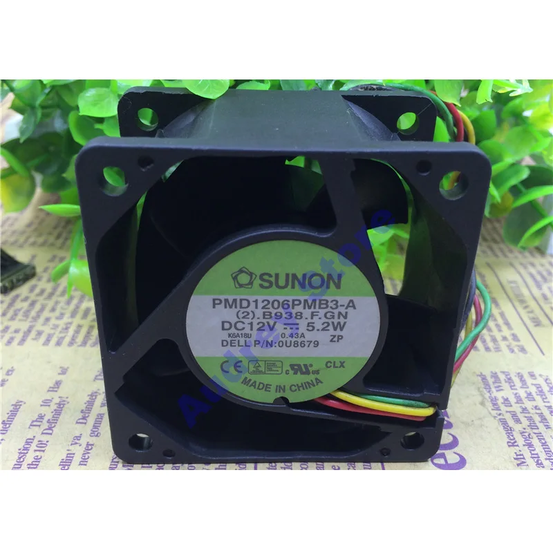 

6038 DC12V 5.2W 0.43A 6CM PWM PMD1206PMB3-A 4 pin fan 6000RPM 34.4CFM air blower