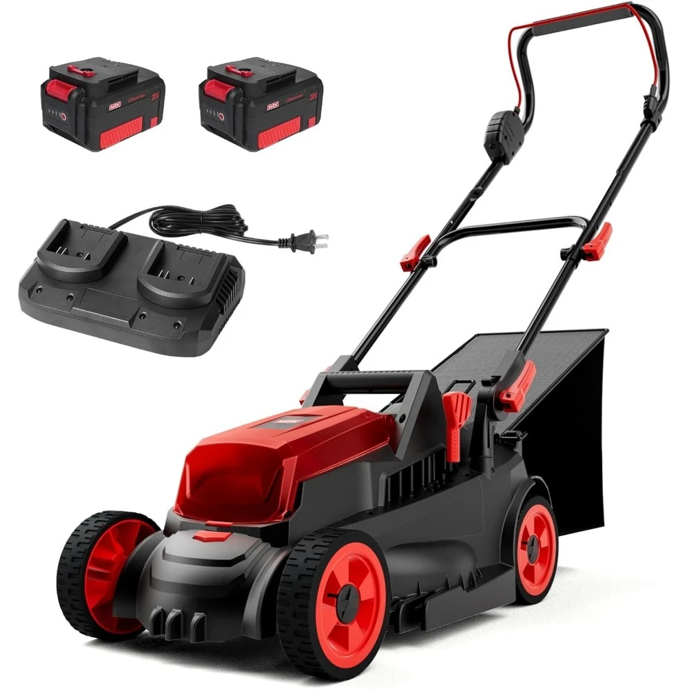 

40V(2 x 20V) 13”Cordless Electric Lawn Mower,with 4-Position Height Adjustment,Compact and Lightweight Push Battery Powered