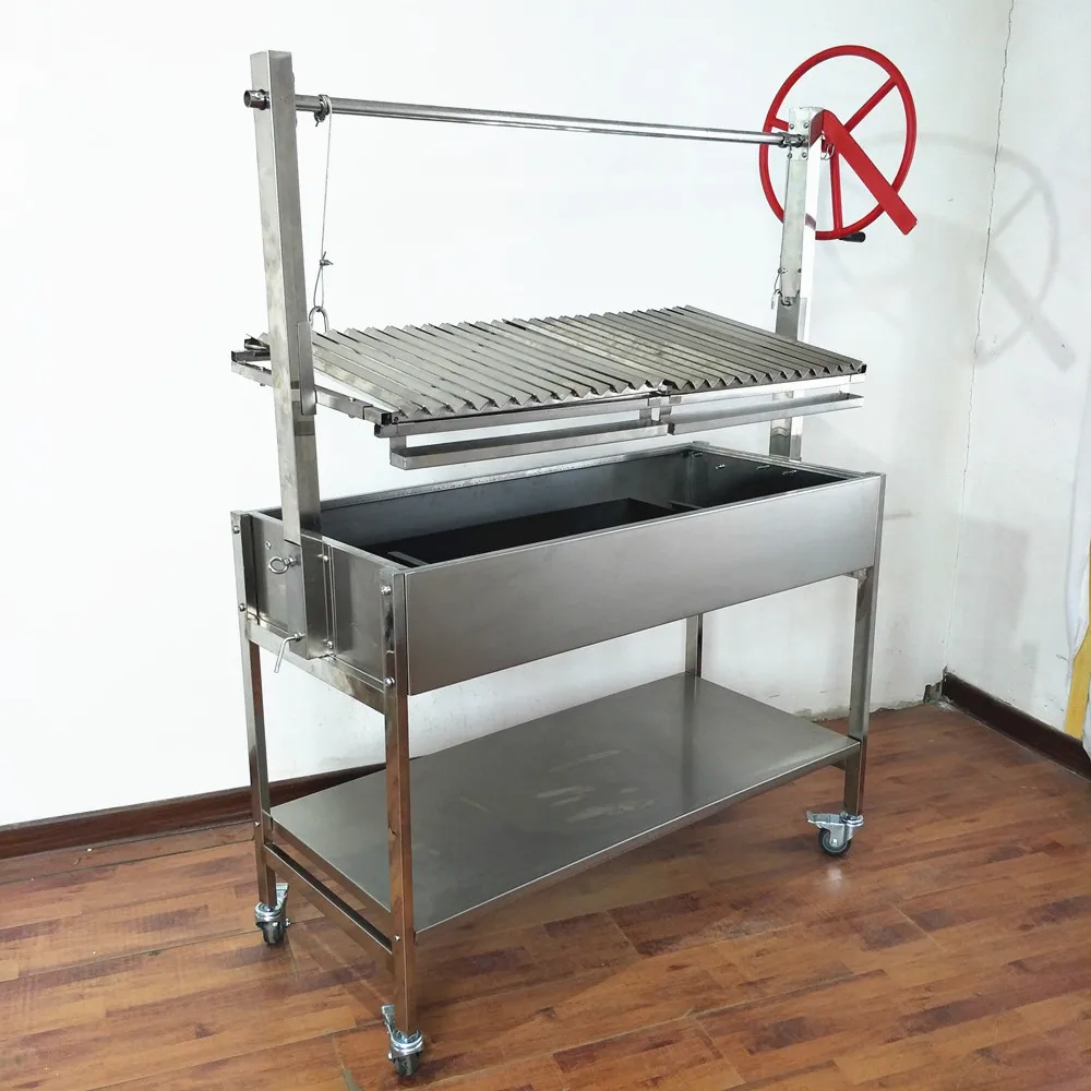 Adjustable Height Argentine Parrilla  Style Charcoal Barbecue  Commercial Grade Bbq