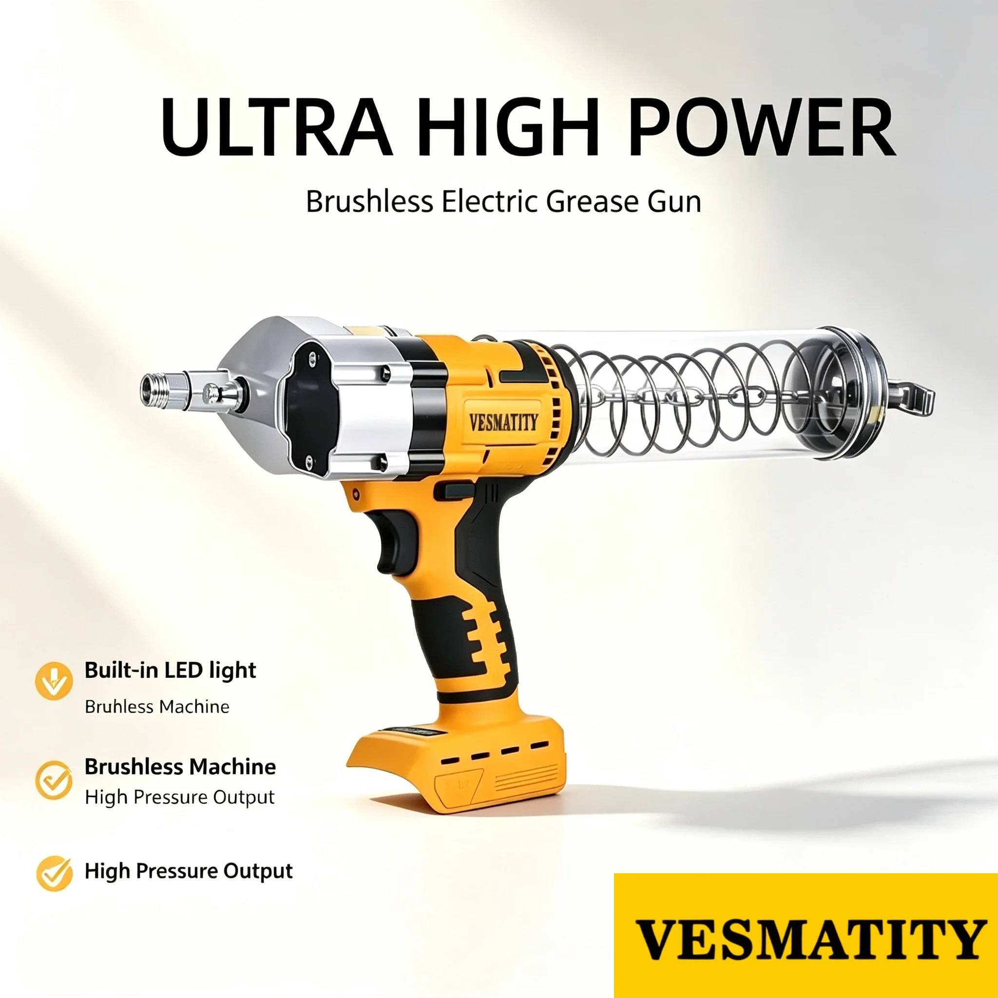 vesmatity-電動グリースガン、ブラシレスledオイル注入器、18v-20vバッテリー対応、プロマックスユニットプラス