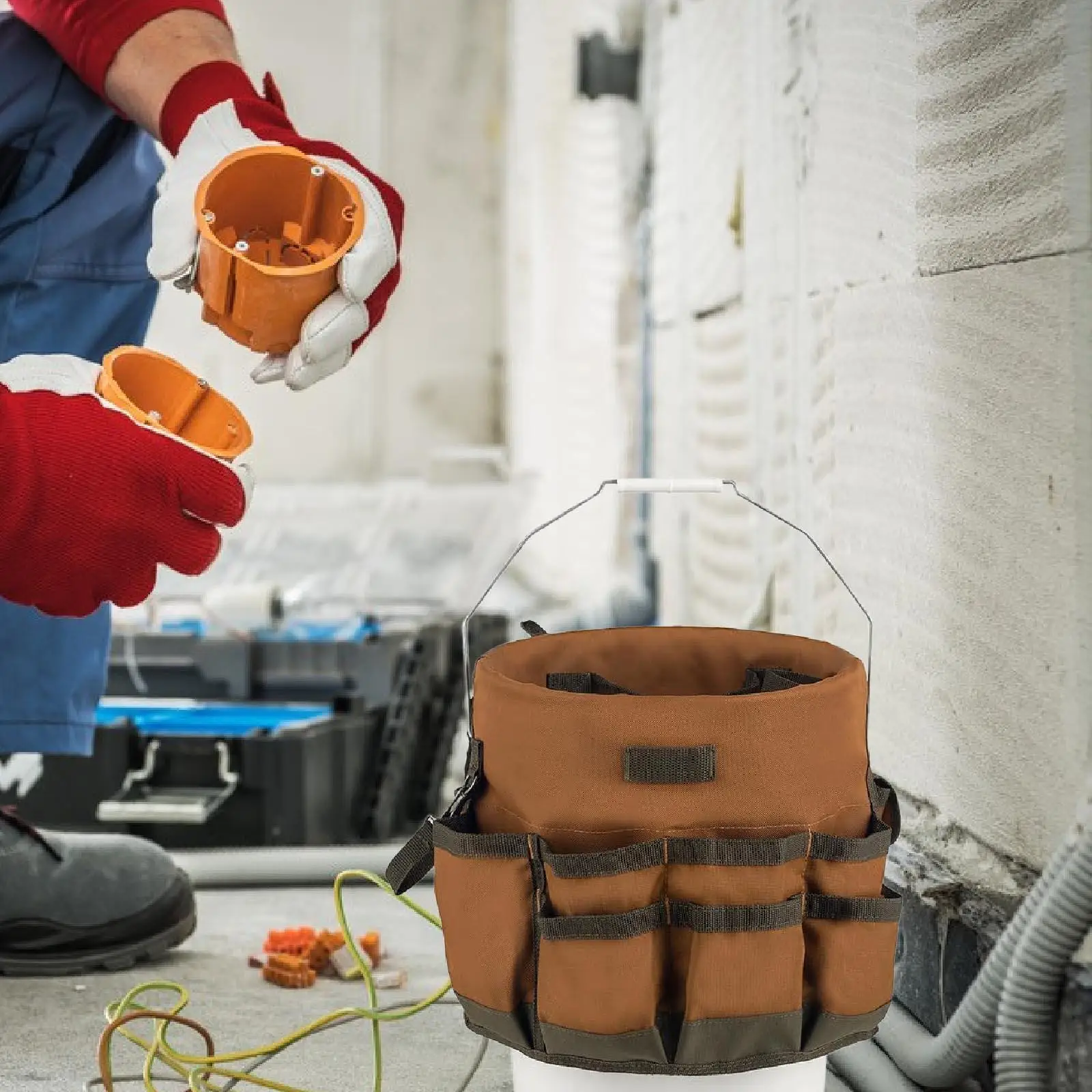 Emmer gereedschapstas organisator elektricien gereedschapstas voor tuinieren houtbewerking