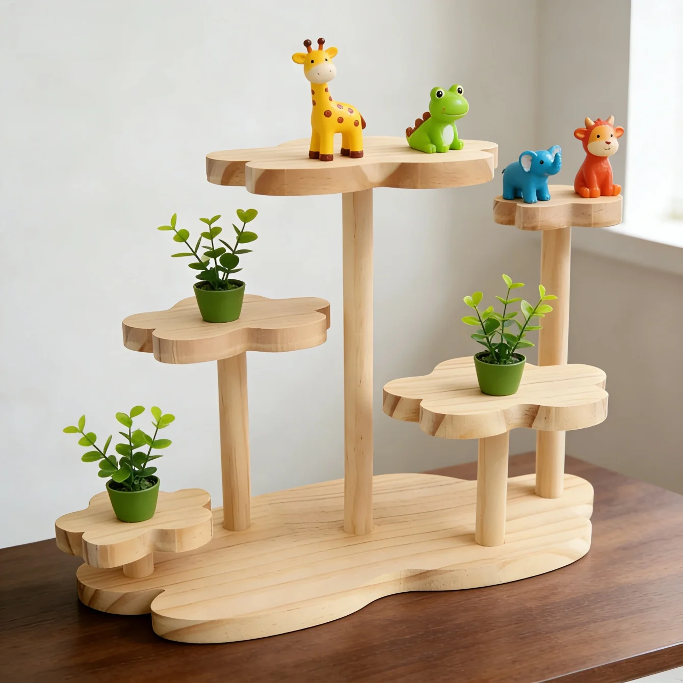 1-teiliger Cupcake-Ständer, Parfüm-Organizer, abgestufte Präsentationserhöhungen, Gewürzregal aus Holz, Präsentationsregal für Figuren, Make-up, Sammlungen