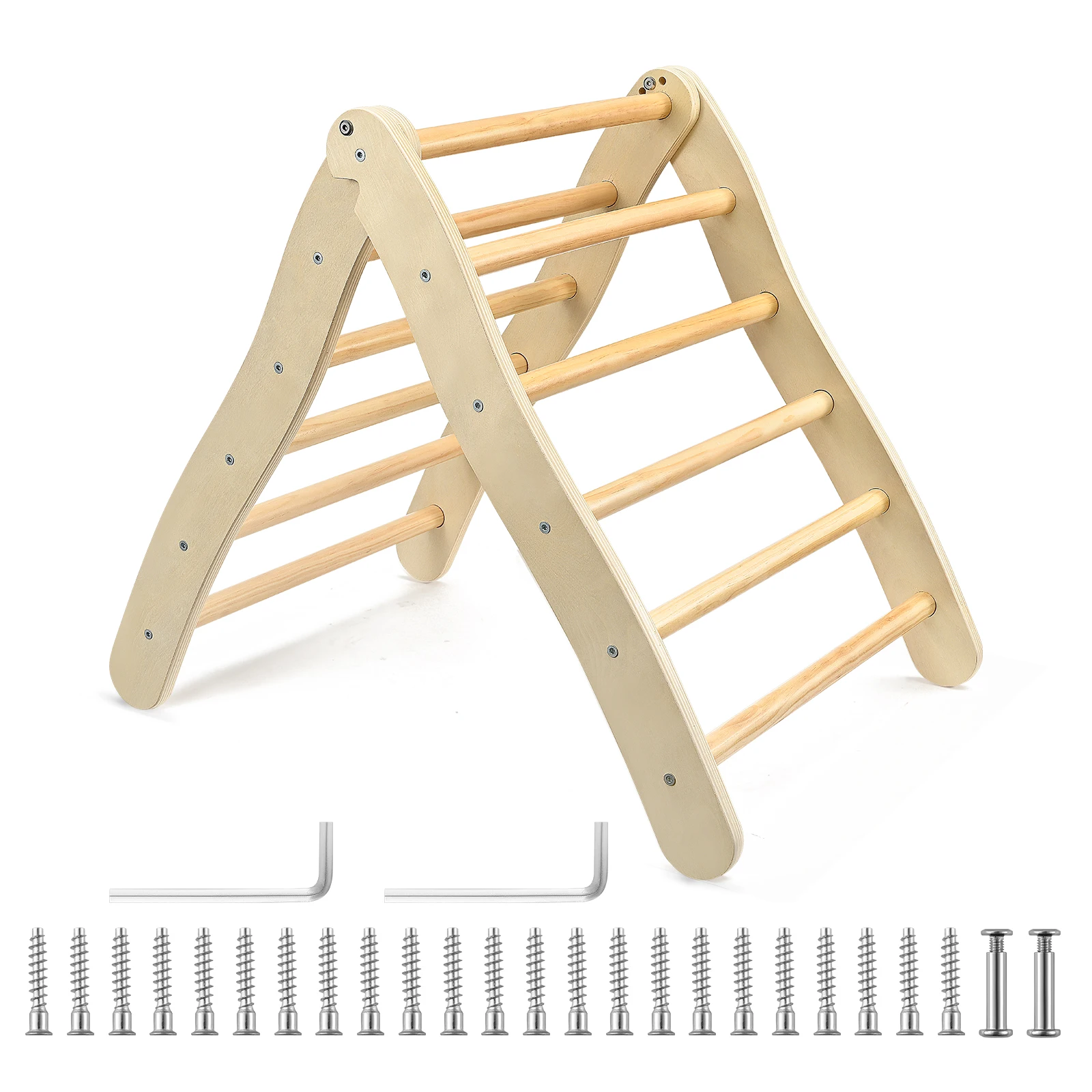 Foldable Wooden Climbing Mini Triangle Ladder for Toddlers Children Boys Girls 6 Months Old+,Indoor Playful Climbers