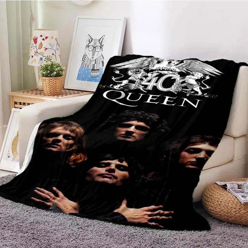 Freddie Mercury Queen-Rock-Band Soft Plush Blanket Flannel Blanket Throw Blanket for Living Room Bedroom Gift Blankets for Beds