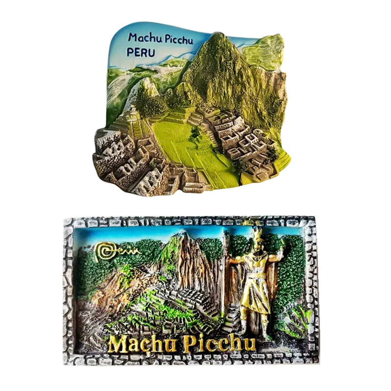 Machu Picchu, Peru Hand-painted 3D Fridge Magnets Tourism Souvenirs Refrigerator Magnetic Sticker Home Decortion