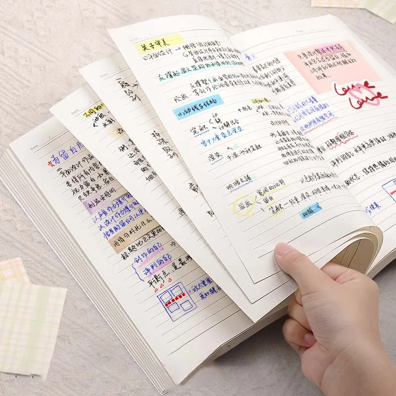 B5 256Pages Drawing Book Blank Drawing Student Notebook Horizontal Line Sketch Book Cardboard Painting Notebook Office Supplies