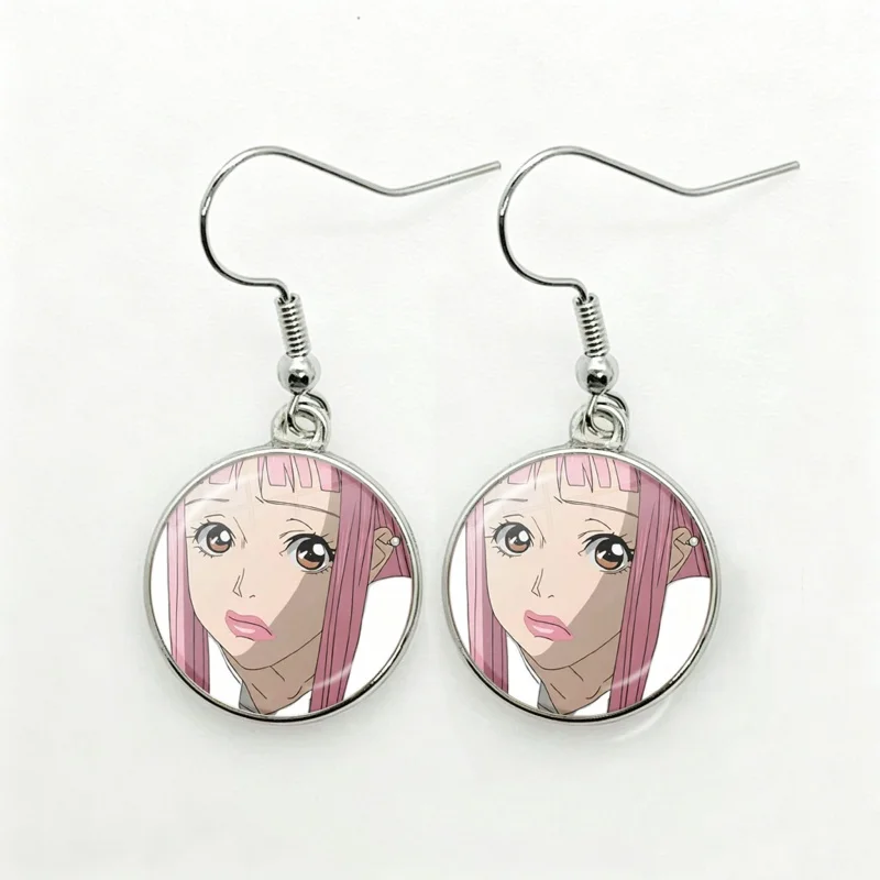 Glass Paradise Kiss Women Dangle Earrings Fashion Drop Earrings Anime Figure Glass Cabochon Lady Earrings Jewelry