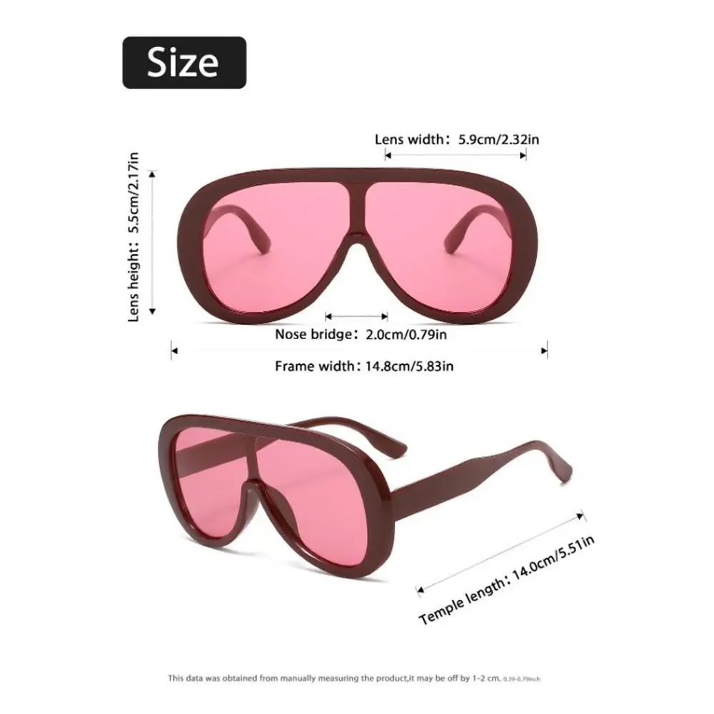 Retro Integrierte Übergroße Sonnenbrille mit Großem Rahmen, UV-Beständig, Modische Schutzbrille für Damen und Herren – Detail 1