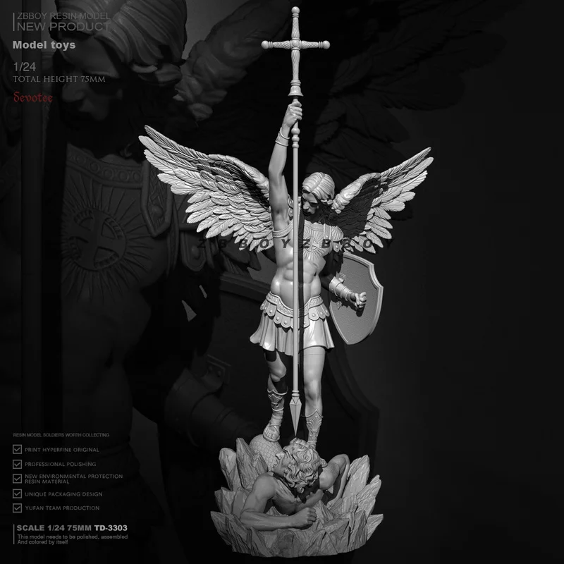 

1/24 Saint Resin Model Figure Gk Micro Miniature 3d Printed White Model Toy Unassembled And Unpainted Kit