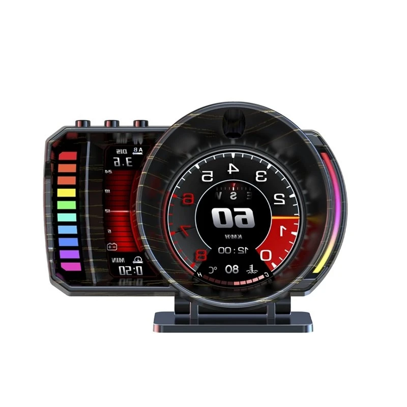 For Car HUD On-Board Computer OBD+ GPS+ RGB Gesture Recognition Turbo Speedometer Windshield Speed For Fault Detection