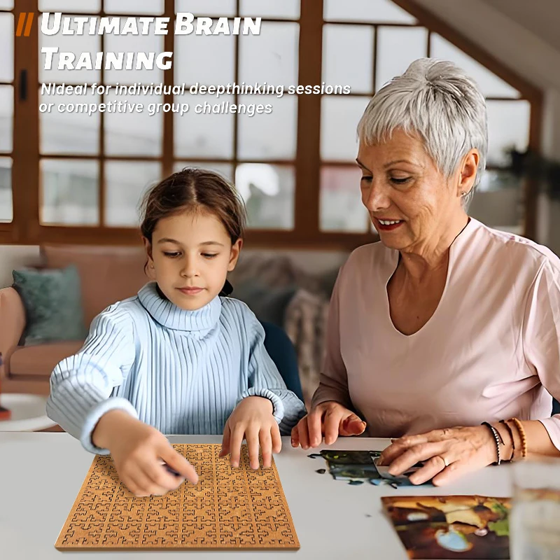 

Fractal Tray Puzzles,Mind Bending Wooden Jigsaw Puzzle,Unique Irregular Creative Labyrinth Impossible Difficult