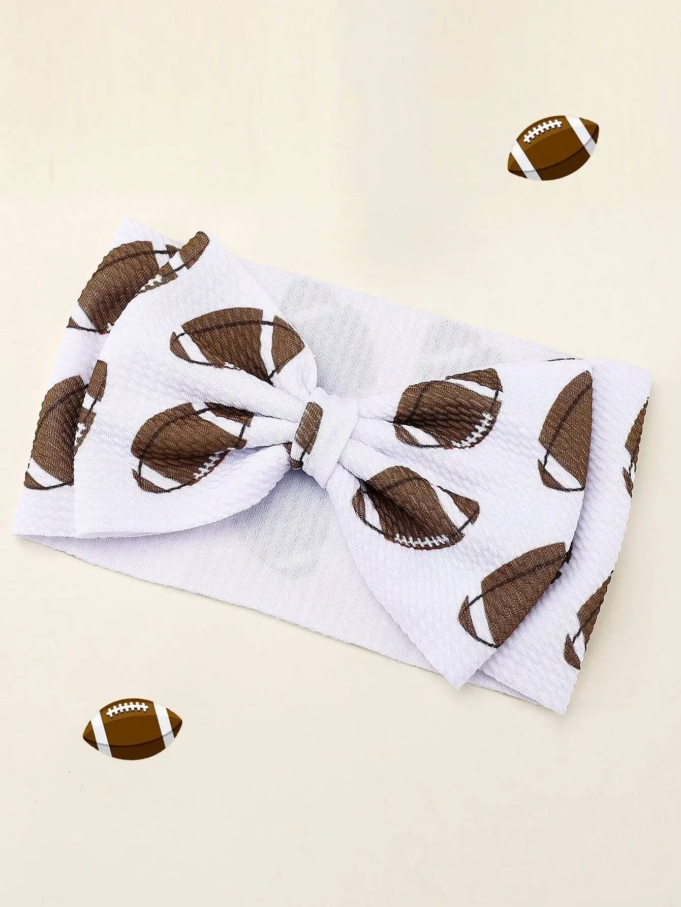 

1pc Football Pattern Headband For Baby,Soft Nylon Elastic Wide Hairband,Sports Style Party Headwear,Toddler Girls Turban,Kids Baby Hair Accessories