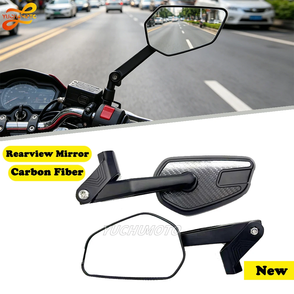 Новые зеркала заднего вида из углеродного волокна для мотоциклов Honda XL700V XL750 Transalp CRF300L, универсальные, 8/10 мм, ABS, боковые зеркала