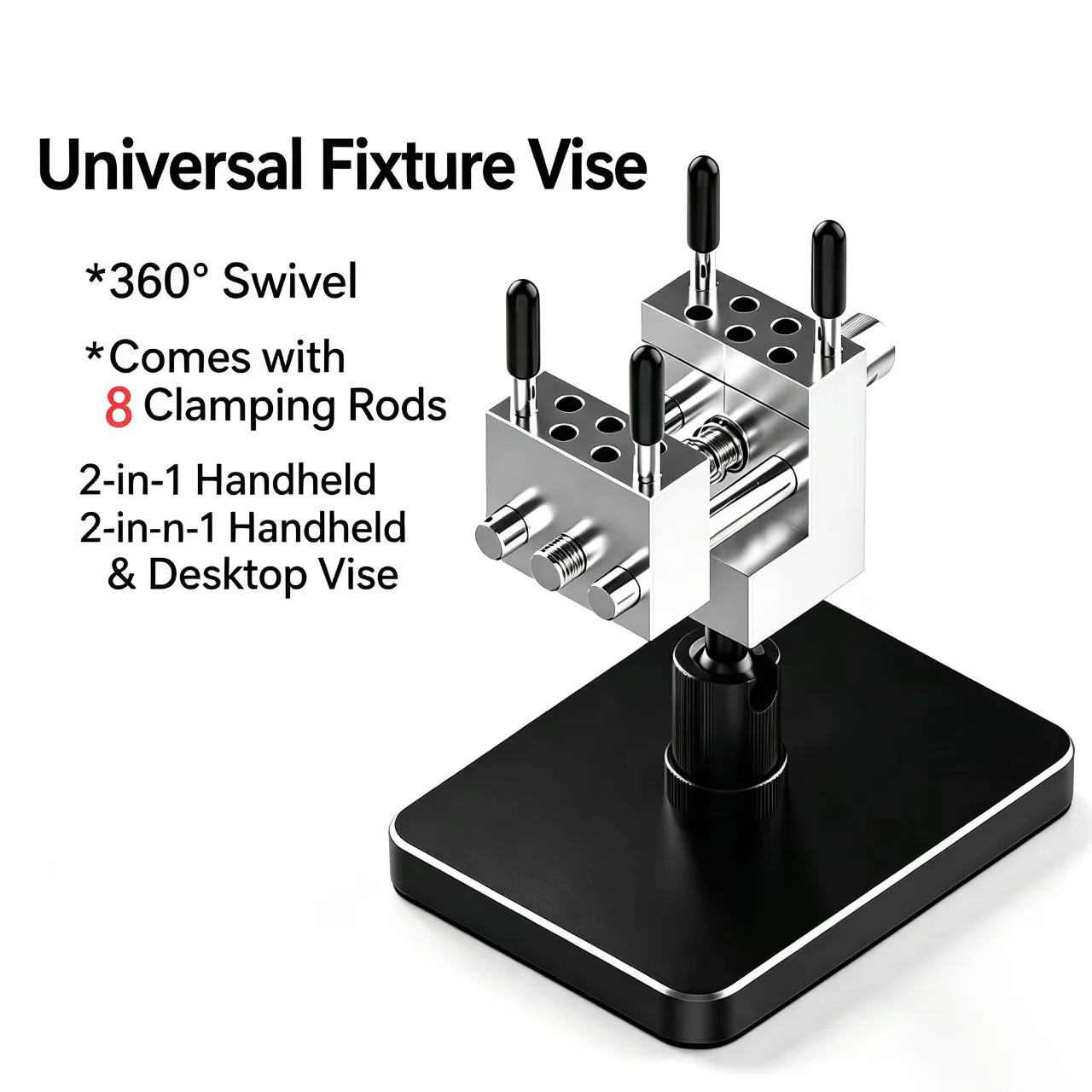 Mini Vise Table Top Clamp - Small Bench Vice for Hobby Jewelers - Adjustable Aluminum Alloy 360° Rotatable with 0-1' Clamping Ra