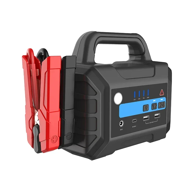 Carcu-Lithium-Batterie-Startkabel, 12 V, 24 V, mit LED-Licht, Notstromversorgung für LKW, Motorrad, 3000 A, Spitze