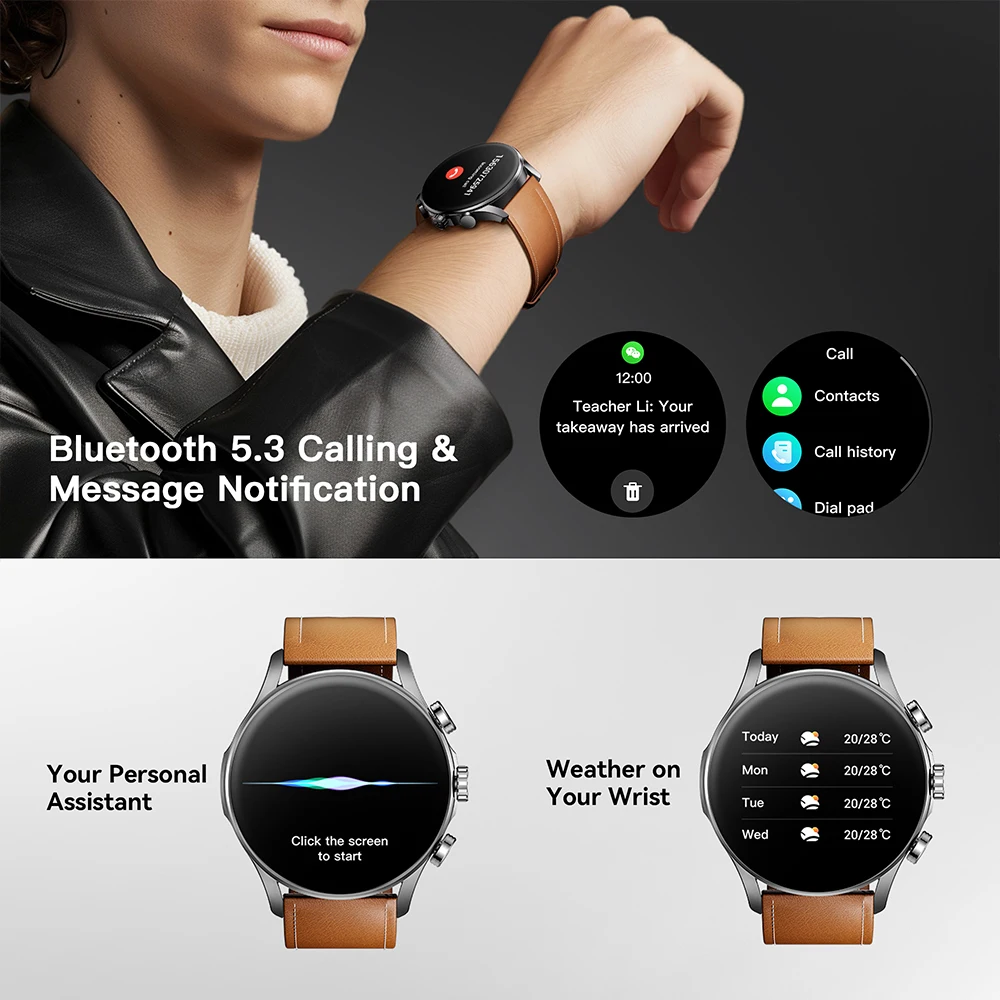 ساعة ذكية Kieslect Balancer 2ATM مقاس 1.43 بوصة FHD+ AMOLED شاشة تعقب للياقة البدنية مقاومة للماء للرياضة والصحة