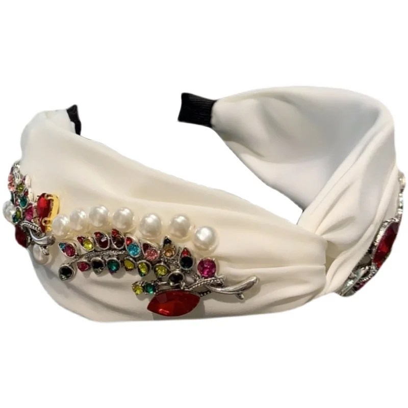 

Yy Headband Women's Simple All-Match Wide-Brimmed Pearl Hairpin Outdoor All-Matching Headdress