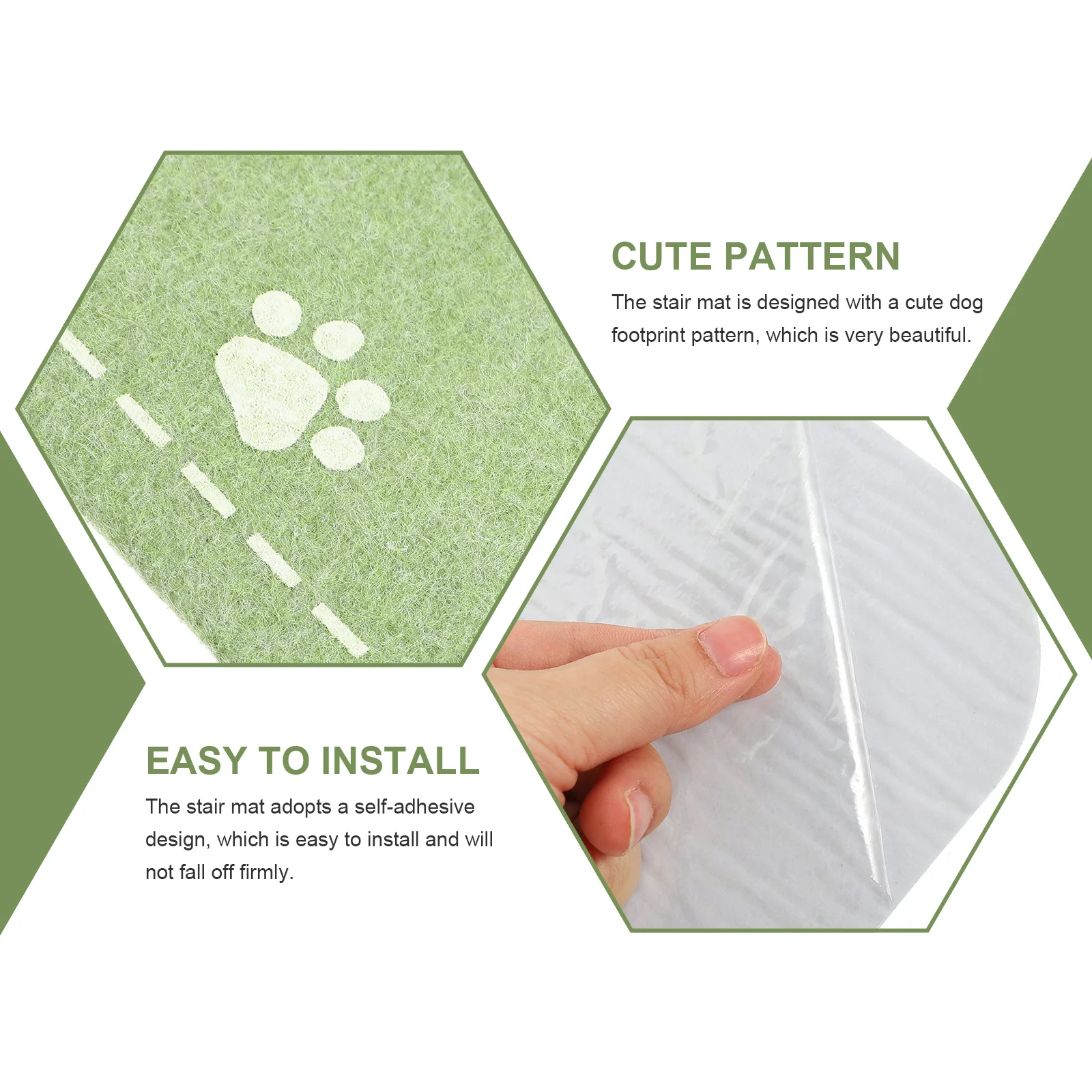 GOOHOCHY 3 alfombrillas para escaleras, alfombras sin banda para exteriores, alfombra de seguridad para escalones