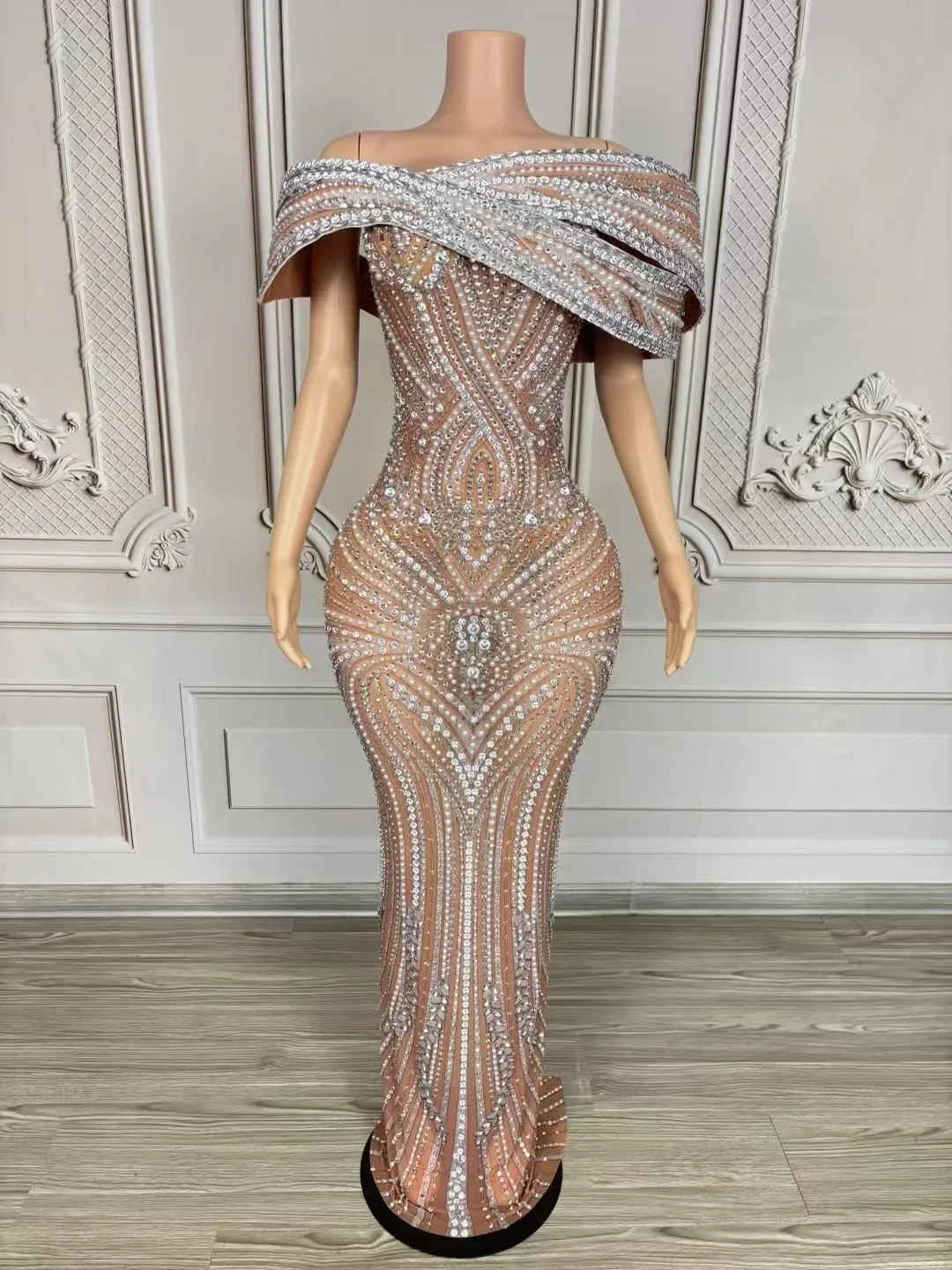 

Высококачественное вечернее платье из бисера, новинка 2026, роскошное платье для тяжелой работы для вечеринки, элегантные платья для ежегодного ужина