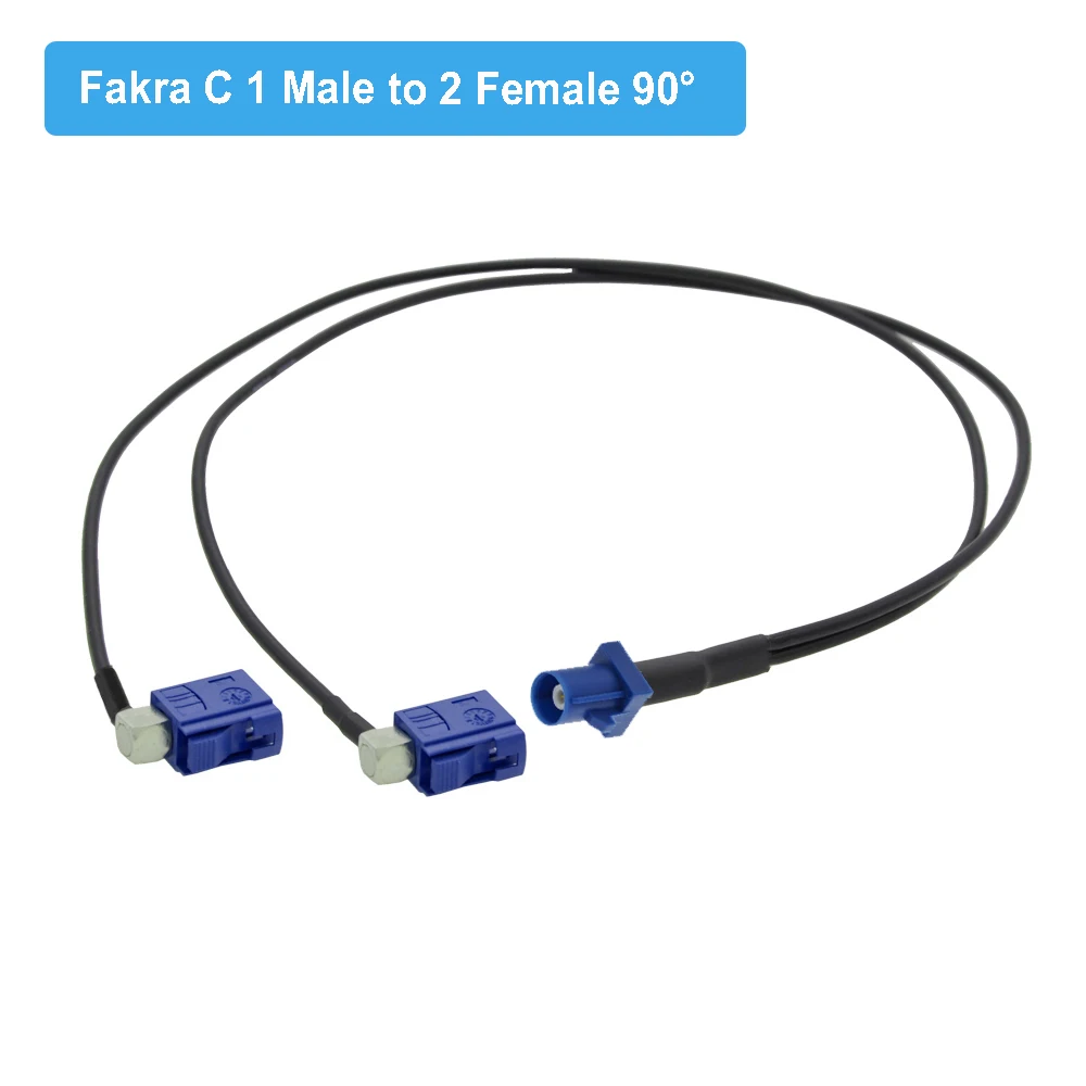 10PCS/LOT Fakra C Male Plug to 2 x Fakra C Female Jack RG174 Y Type Splitter Combined Extension Cable RF Coaxial Pigtail Cable