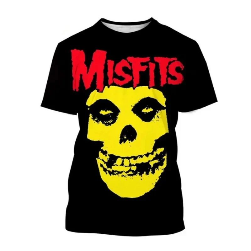 Misfits Rock Band T-Shirts Skull 3D Print Men Women Streetwear Casual Short Sleeve T Shirt Harajuku Y2k Tops Tees Kids Clothing