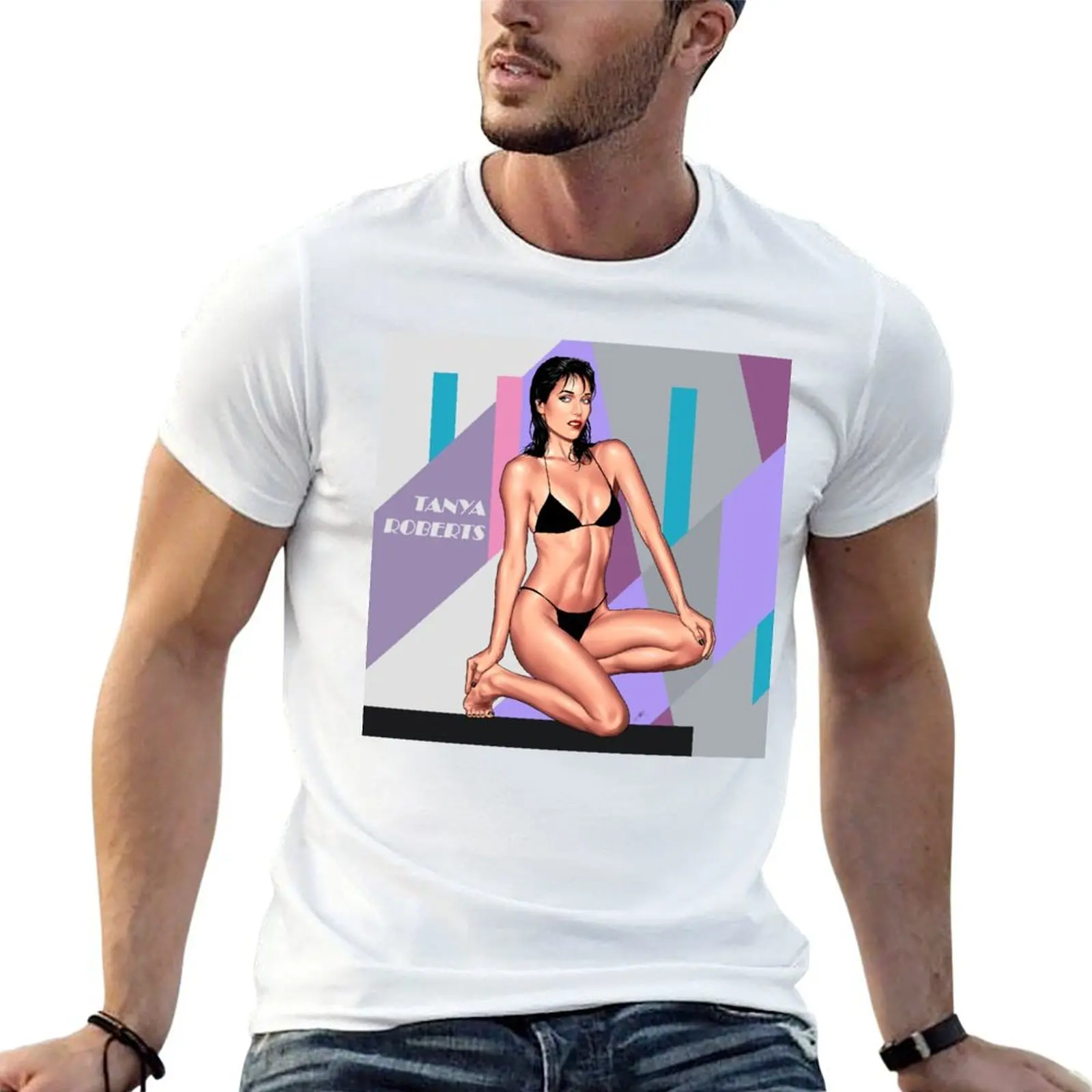 Tanya Roberts T-Shirt Simple Casual Short Sleeve Tee