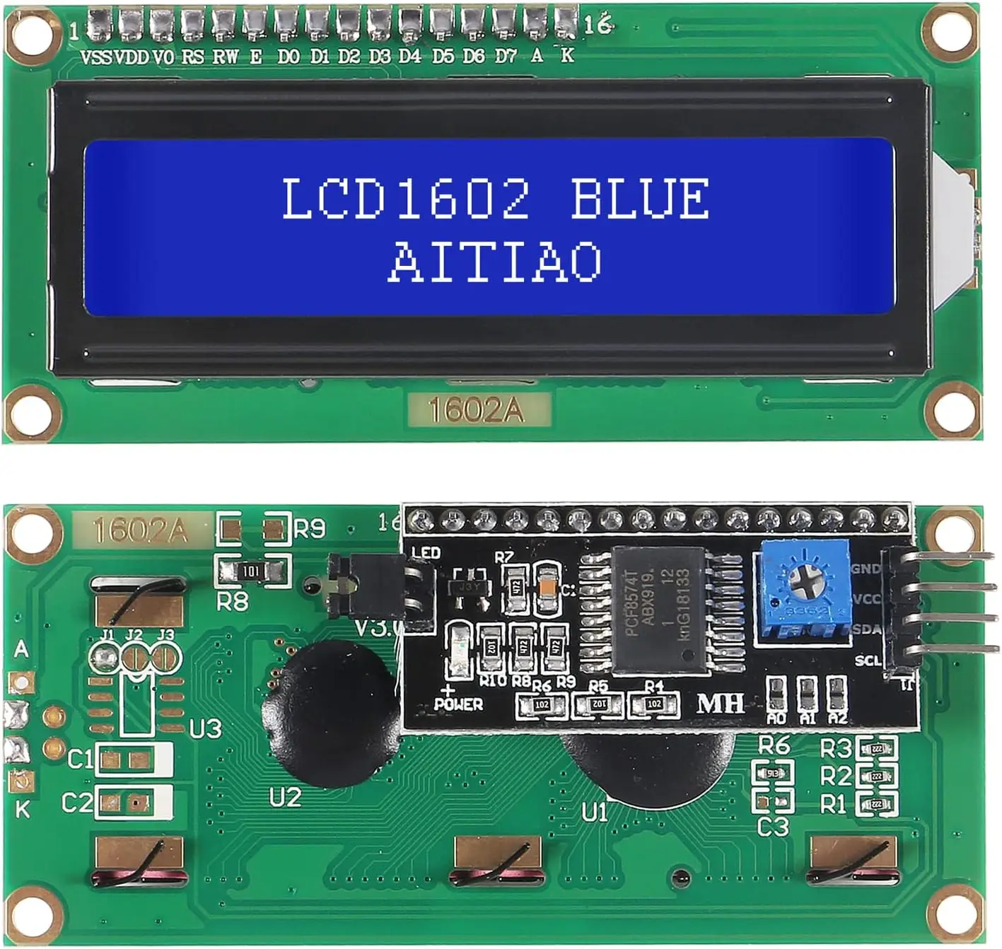 1602 وحدة عرض إل سي دي IC I2C TWI 16x2 أحرف مهايئ لشاشة تسلسلية وحدة LCD لمشروع Raspberry Pi DIY