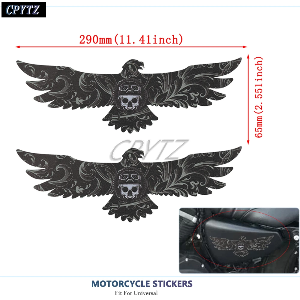 Motorcycle Eagle Hawk Skull Tank Decal Helmet Stickers Fairing Cover Stickers Fit for Harley Sportster XL883 XL1200 Softail Dyna