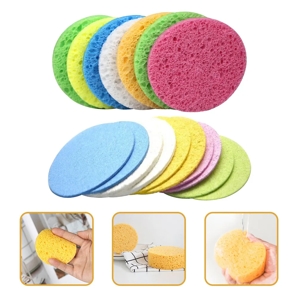 25Pcs Facial Cleansing Sponges Natural Cellulose Round Face Pads for Daily Exfoliating Makeup Removing Deep Pores view 5