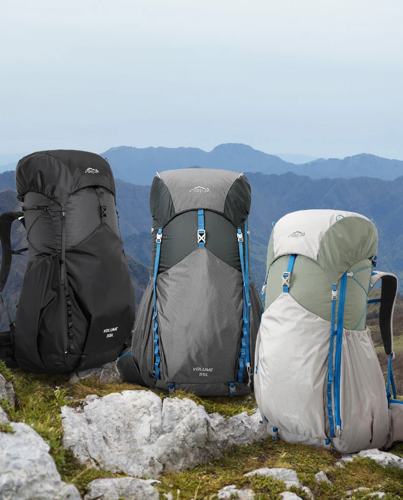 55L Wasserdichter Wander- und Campingrucksack mit Regenschutz, Großer Leichter Reise-Tagesrucksack zum Klettern – Detail 4
