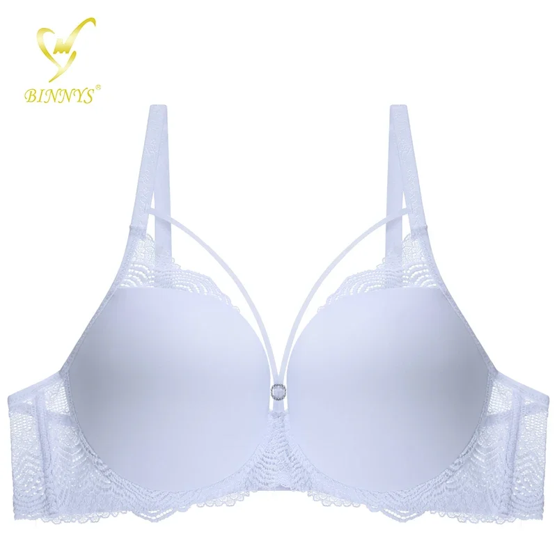 

Women's Bra 3/4 Cup C Cup Underwear Female Silicone Ladies Lace Underwire Sexy High Quality Bras BINNYS