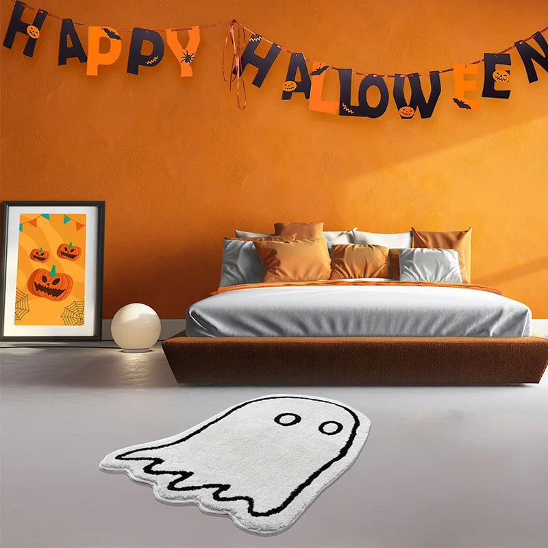 Cute Ghost Soft Tufted Carpet for Living Room Bedroom Home Decor Non-slip Bedside Area Rug Bar Party Festival Floor Mat Dropship