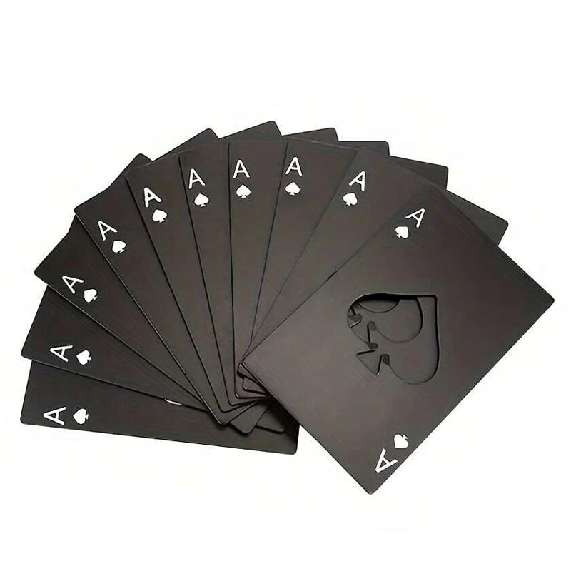 Roestvrij staal Spades A Winemaker Flesopener Speelkaarten Flesopener Creditcard Bierflesopener