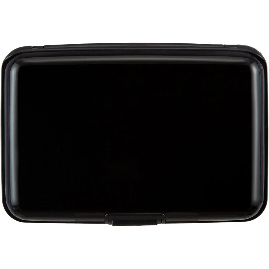 

Credit Card Holder RFID Blocking Metal Card Wallet for Women Men Slim ID Card Holders Protector Aluminum Busin Hard Case Black