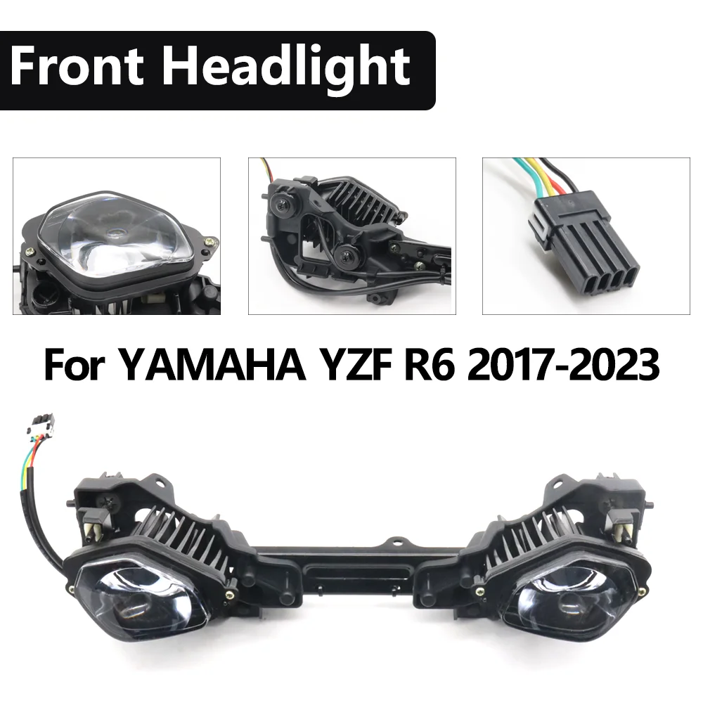 

For YAMAHA YZF R6 Motorcycle Front Headlight Head Light Lamp Headlamp Assembly 2017 2018 2019 2020 2021 2022 2023