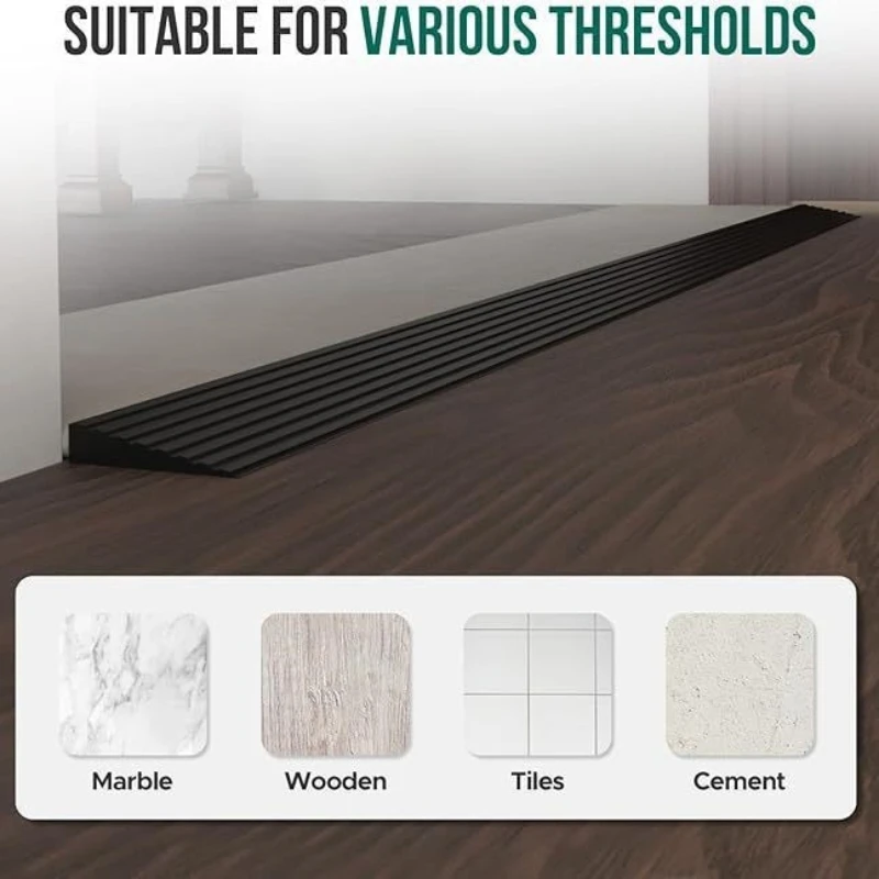 1PC 1mx5cm Doorway Threshold Ramp PVC Self-adhesive Rubber Ramp Wear-resistant Striped Stair Anti Slip Tape door seal