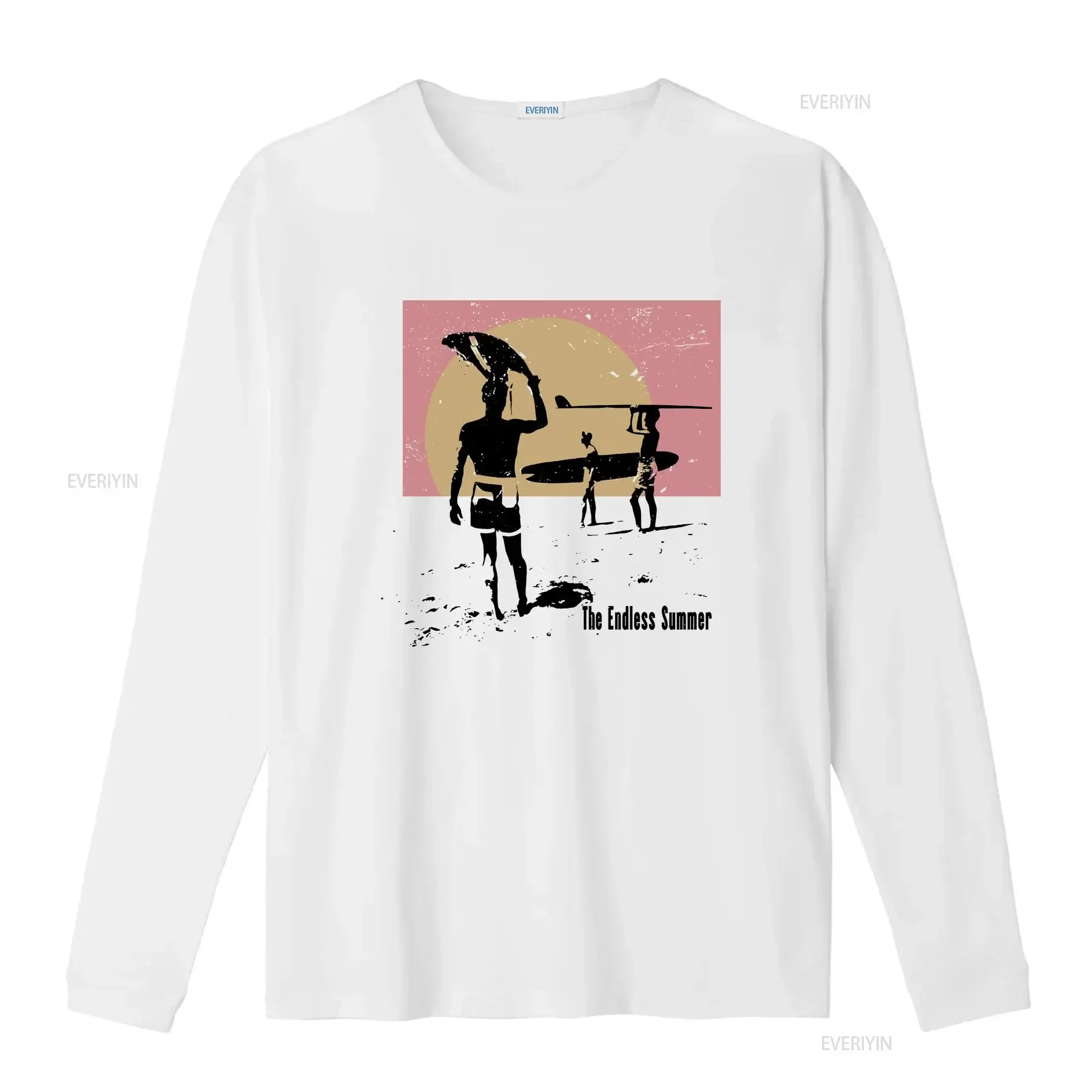 Endless Summer Vintage Movie Men's T Shirt vintage Washed designer clothes Top For Everyday Wear Casual Versatile Slightly