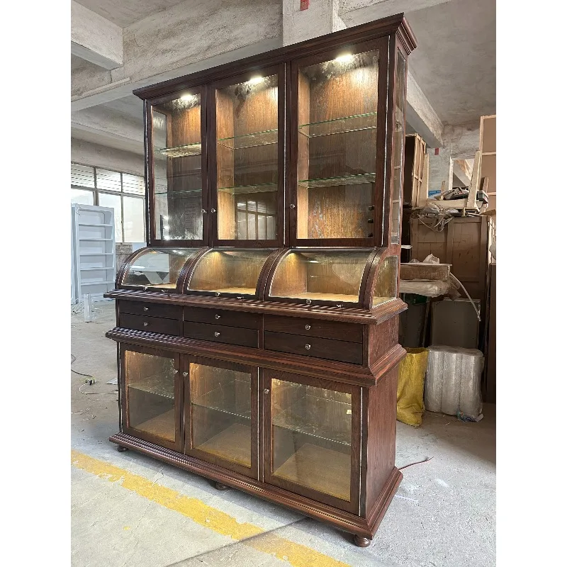 Medieval Showcase Jewelry Cabinet Jewelry Cabinet Antique Wenplay Figuret Homestay Lobby Glass t Retro Disp