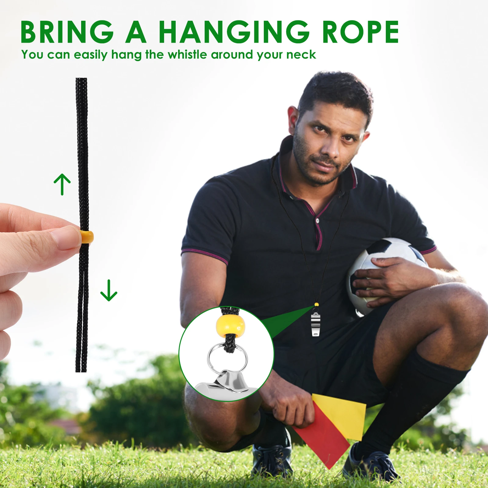 16Pcs Metal Whistle with Lanyard Referee Whistle Adjustable Length Loud Crisp Sound Whistle for Official Referee Police Teacher