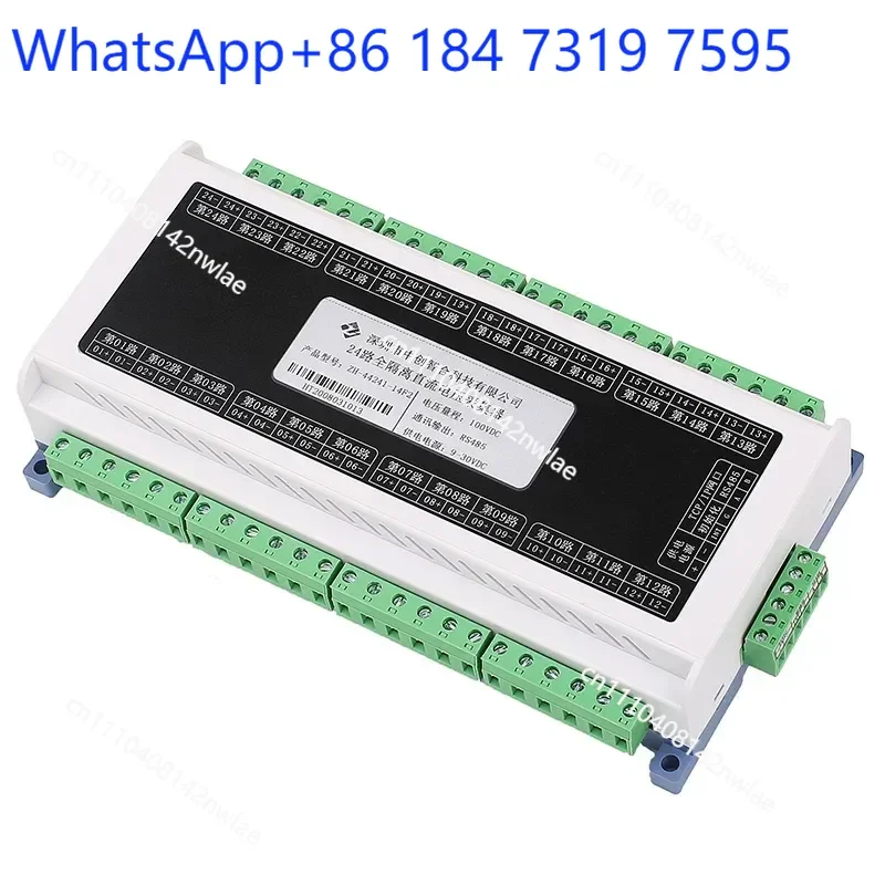 24 Channel High Precision Fully Isolated DC Current Voltage Collector Positive Negative Polarity Measurement RS485 Ethernet