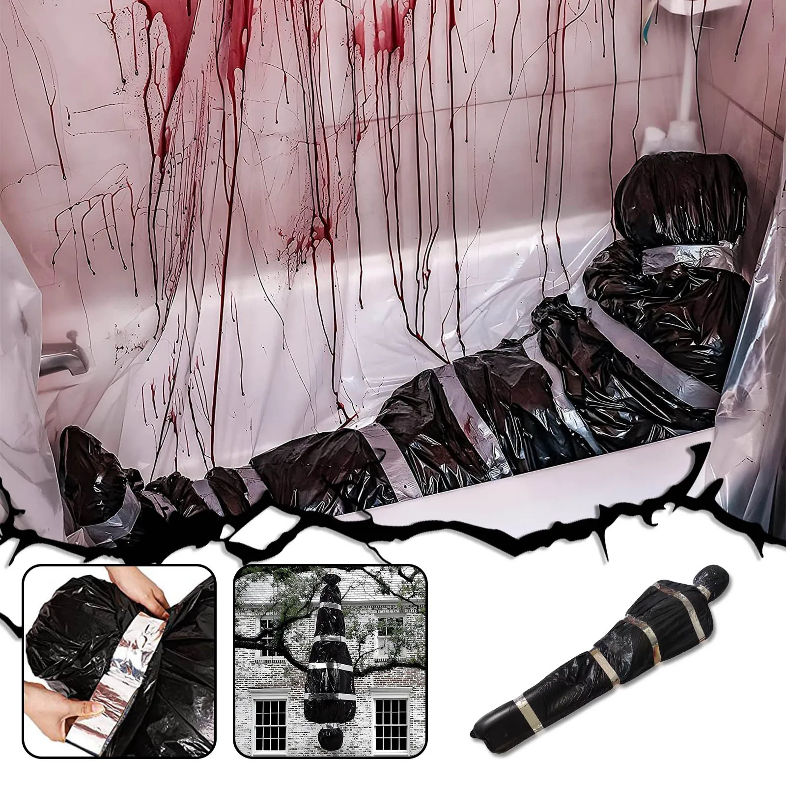 Halloween Dead Props Outdoor Scary Dead Victim Prop Increase The Terror Creepy Haunted House Fake Corpse DIY Decorations